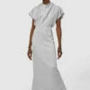 Closet London Silver High Neck Kimono Midi Dress