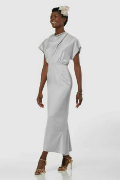 Closet London Silver High Neck Kimono Midi Dress -Closet London Popular Shop D7980 20211026 Closet London2729 06019.1645708924.1280.1280 64272.1650532803