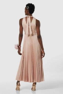 Closet London Blush Pink Pleated Skirt Midi Dress -Closet London Popular Shop D7982 20211026 Closet London2472 85478.1645708973
