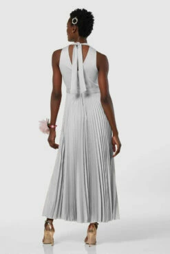 Closet London Silver Pleated Skirt Midi Dress -Closet London Popular Shop D7982 20211026 Closet London2472 85478.1645708973.1280.1280 52519.1650533014