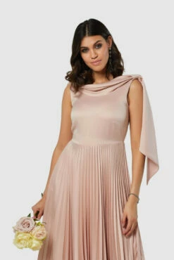Closet London Blush Pink Draped Neck Midi Dress -Closet London Popular Shop D7993 20211026 Closet London2966 95033.1645709217