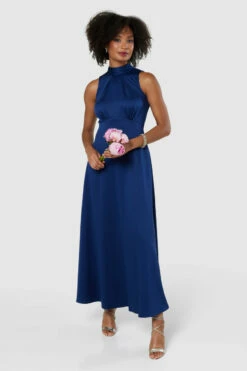 Closet London Navy High Neck Maxi Dress -Closet London Popular Shop D7994 20220620 Closet London16263 08787.1672841979