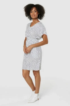 Closet London Ivory V-Neck Tulip Print Dress -Closet London Popular Shop D8098 20220620 Closet London16713 96685.1656582538