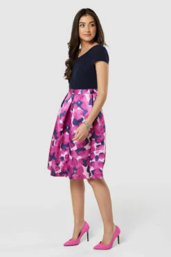 Closet London Pink Floral Print 2-in-1 Full Skirt Dress -Closet London Popular Shop D8102 20220621 Closet London 18552 82188.1656583948