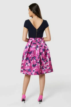 Closet London Pink Floral Print 2-in-1 Full Skirt Dress -Closet London Popular Shop D8102 20220621 Closet London 18554 69178.1656583951