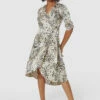 Closet London Cream Print Tie A-Line Wrap Dress