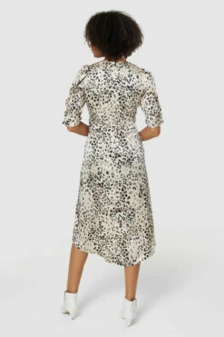 Closet London Cream Print Tie A-Line Wrap Dress -Closet London Popular Shop D8120 20220620 Closet London16946 17873.1656589411