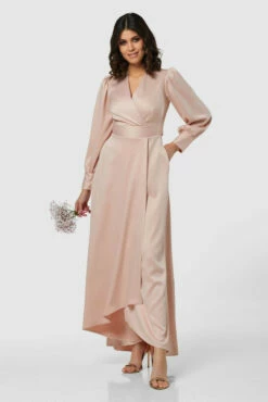 Closet London Blush Pink High-Low Wrap Dress -Closet London Popular Shop D8140 20211026 Closet London1991 49765.1645709427