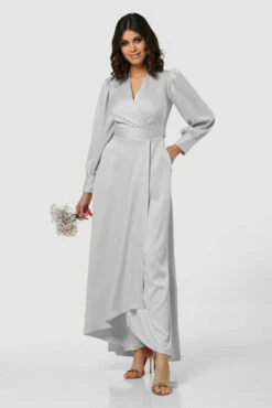 Closet London Silver High-Low Wrap Dress 7 Closet London Silver High-Low Wrap Dress -Closet London Popular Shop D8140 20211026 Closet London1991 49765.1645709427.1280.1280 copy 46827.1650534604