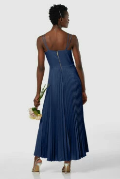 Closet London Navy V-Neck Pleated Midi Dress -Closet London Popular Shop D8141 20211026 Closet London2873 21905.1645709480.1280.1280 89869.1653988179