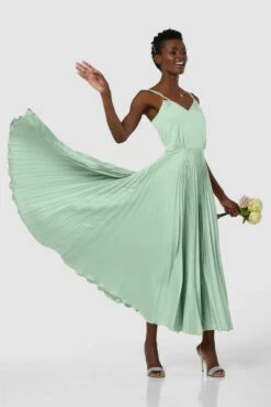 Closet London Mint Green V-Neck Pleated Midi Dress -Closet London Popular Shop D8141 20211026 Closet London2886 22430.1645709463.1280.1280 13418.1650968956