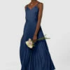 Closet London Navy V-Neck Pleated Midi Dress