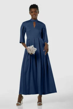 Closet London Navy Blue Full Skirt Dress -Closet London Popular Shop D8143 20211026 Closet London3110 61296.1645709557.1280.1280 83188.1650969169