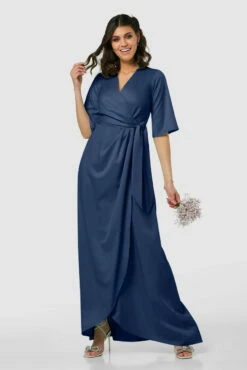 Closet London Navy Blue Pleated A-Line Wrap Dress -Closet London Popular Shop D8144 20211026 Closet London2743 02473.1645709584.1280.1280 45281.1650969210