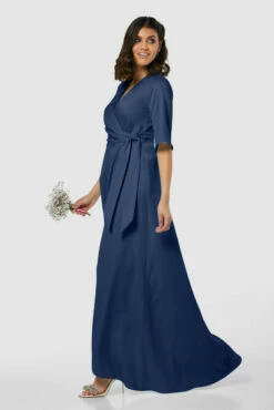 Closet London Navy Blue Pleated A-Line Wrap Dress -Closet London Popular Shop D8144 20211026 Closet London2749 03236.1645709589.1280.1280 33660.1650969200