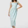 Closet London Pale Blue Cowl Neck Pencil Dress