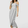 Closet London Silver Cowl Neck Pencil Dress