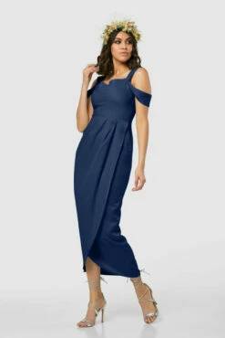 Closet London Navy Blue Cowl Neck Pencil Dress -Closet London Popular Shop D8146 20211026 Closet London2219 07637.1645709633.1280.1280 40986.1650969255