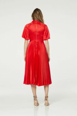 Closet London Red Puff Sleeve Midi Dress -Closet London Popular Shop D8193 20211130 Closet 0237 80782.1659627975