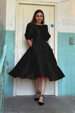 Closet Gold Black A-line Paneled Skirt Dress -Closet London Popular Shop D8256ANDY 70542 40313 75644.1696250011