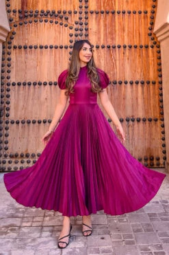 Closet London Burgundy Pleated Midi Dress 10 Closet London Burgundy Pleated Midi Dress -Closet London Popular Shop D8256 BURGANDY 1 19989.1682672918