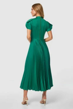 Closet London Emerald Green Pleated A- Line Dress -Closet London Popular Shop D8256 EMERALD 20230405 Closet London0677 00135.1682431843