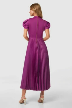Closet LondonMagenta Purple Pleated A- Line Dress -Closet London Popular Shop D8256 MAGENTA 20230405 Closet London0760 84471.1682431997