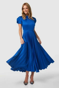Closet London Royal Blue Pleated A- Line Dress -Closet London Popular Shop D8256 ROYAL BLUE 20230405 Closet London0800 55027.1682698038