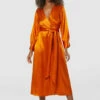 Closet London Orange A-Line Wrap Midi Dress -Closet London Popular Shop D8281 20211130 Closet 0249 96706.1664979297