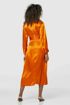 Closet London Orange A-Line Wrap Midi Dress -Closet London Popular Shop D8281 20211130 Closet 0267 90192.1664979274