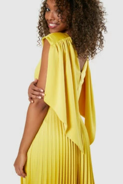 Closet London Yellow Pleated Midi Dress -Closet London Popular Shop D8285 20220118 Closet 1131 60857.1652356750