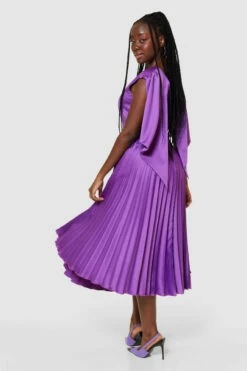 Closet London Purple Pleated Dress -Closet London Popular Shop D8285 YELLOW 64750 71964.1690194742
