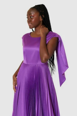Closet London Purple Pleated Dress -Closet London Popular Shop D8285 YELLOW 64760 42655.1690194760