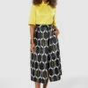 Closet London Yellow 2-in-1 Full Skirt Print Midi Dress