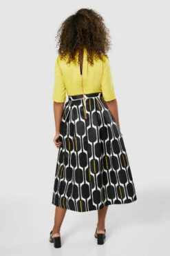 Closet London Yellow 2-in-1 Full Skirt Print Midi Dress -Closet London Popular Shop D8291 20220118 Closet 1400 95474.1653318274