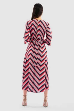 Closet London Beige Print High-Low Wrap Midi Dress -Closet London Popular Shop D8292 Beige DSC 6575 01476.1649693905