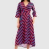Closet London Red Print High-Low Wrap Midi Dress
