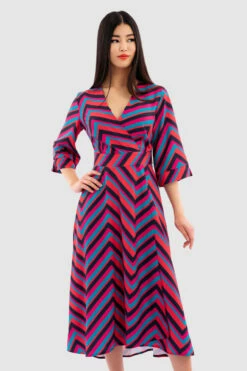 Closet London Red Print High-Low Wrap Midi Dress -Closet London Popular Shop D8292 Red DSC 6602 49565.1649693942