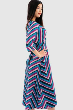 Closet London Teal Print High-Low Wrap Midi Dress -Closet London Popular Shop D8292 Teal DSC 6642 81067.1649694037