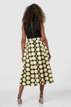 Closet London Black 2-in-1 Full Skirt Print Midi Dress -Closet London Popular Shop D8294 20220118 Closet 0200 03422.1652356276