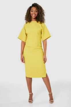Closet London Yellow Kimono Midi Dress -Closet London Popular Shop D8312 20220118 Closet 0534 06791.1652357095