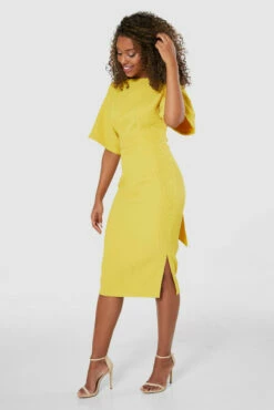 Closet London Yellow Kimono Midi Dress -Closet London Popular Shop D8312 20220118 Closet 0551 48767.1652952462