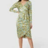 Closet London Green Floral Print Drape Skirt Midi Dress