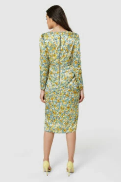 Closet London Green Floral Print Drape Skirt Midi Dress -Closet London Popular Shop D8386 20220621 Closet London 18864 59720.1656583142