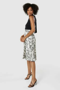 Closet London Black Zebra Jacquard Pleated Skirt Dress -Closet London Popular Shop D8415 20220621 Closet London 18747 33389.1656589029