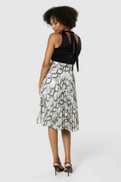 Closet London Black Zebra Jacquard Pleated Skirt Dress -Closet London Popular Shop D8415 20220621 Closet London 18756 16496.1656589030
