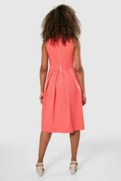 Closet London Coral Pink Sleeveless Pleated Midi Dress -Closet London Popular Shop D8468 20220118 Closet 2124 56528.1652355683