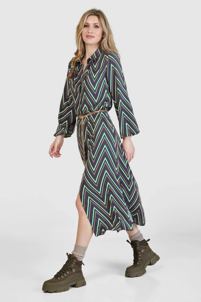 Closet London Green Print Shirt Midi Dress 5 Closet London Green Print Shirt Midi Dress - Image 3