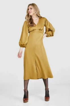 Closet London Bronze V-Neck Midi Dress -Closet London Popular Shop D8556 26 40747.1658159189