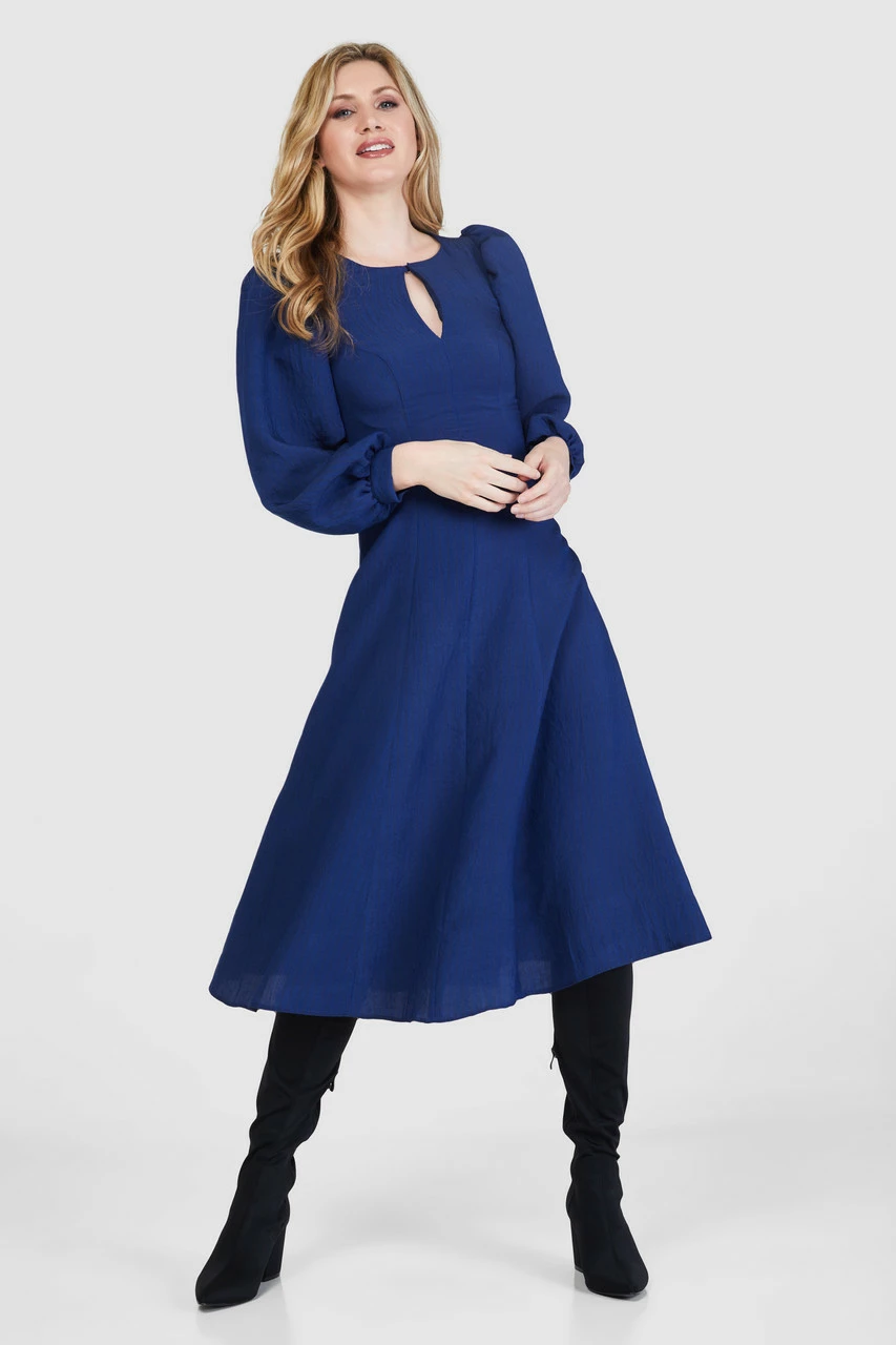 Closet London Blue A-Line Midi Dress 3 Closet London Blue A-Line Midi Dress